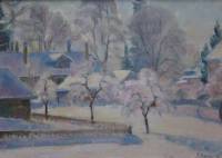 Dorfpartie im Winter, 1919